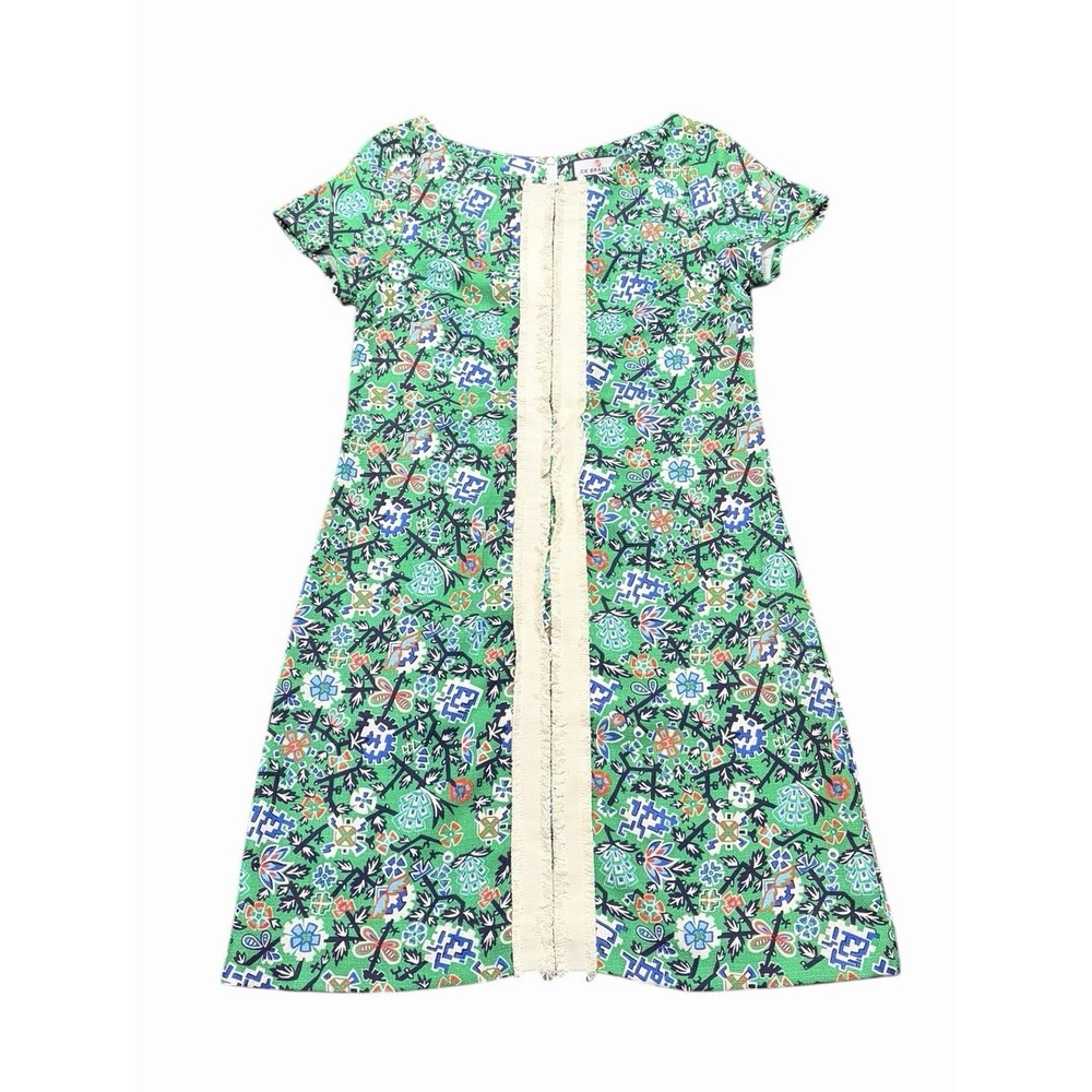 CK Bradley Womens Dress Size Small Green Multicolor 60s Mod Retro Preppy